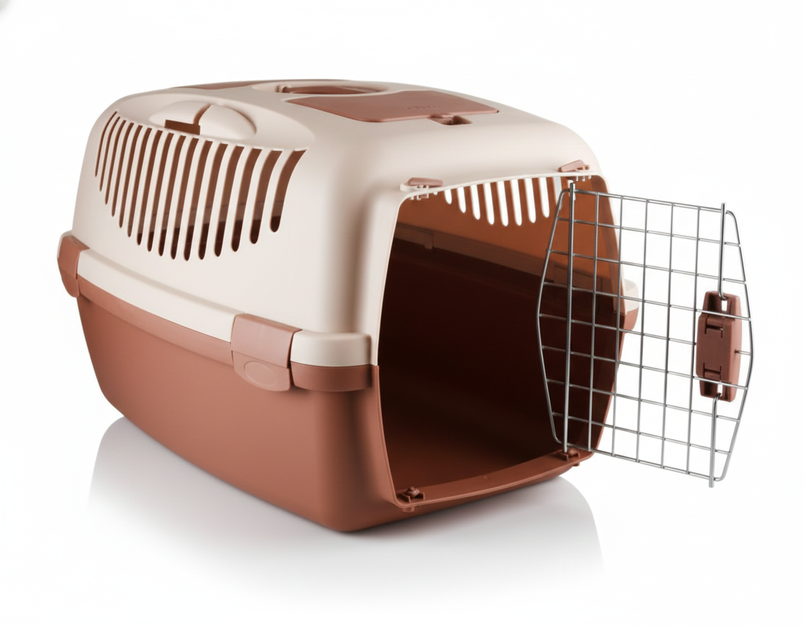 Stefanplast Gulliver 3 Beige &amp; Brown Carrier Crate 61x40x38cm for Pets 10-12kg 1 pcs