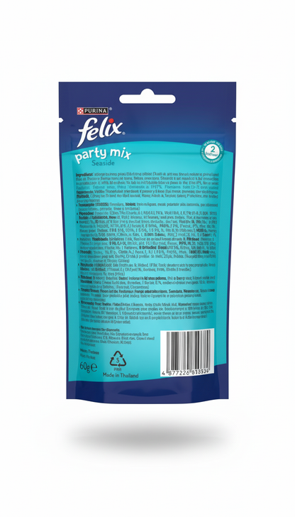 Purina Felix Party Mix Seaside with Salmon Pollock and Trout 60 g Snacks Treats for Cats
