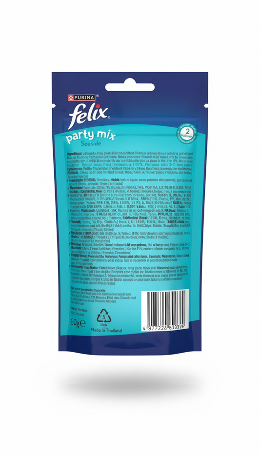 Purina Felix Party Mix Seaside with Salmon Pollock and Trout 60 g Snacks Treats for Cats