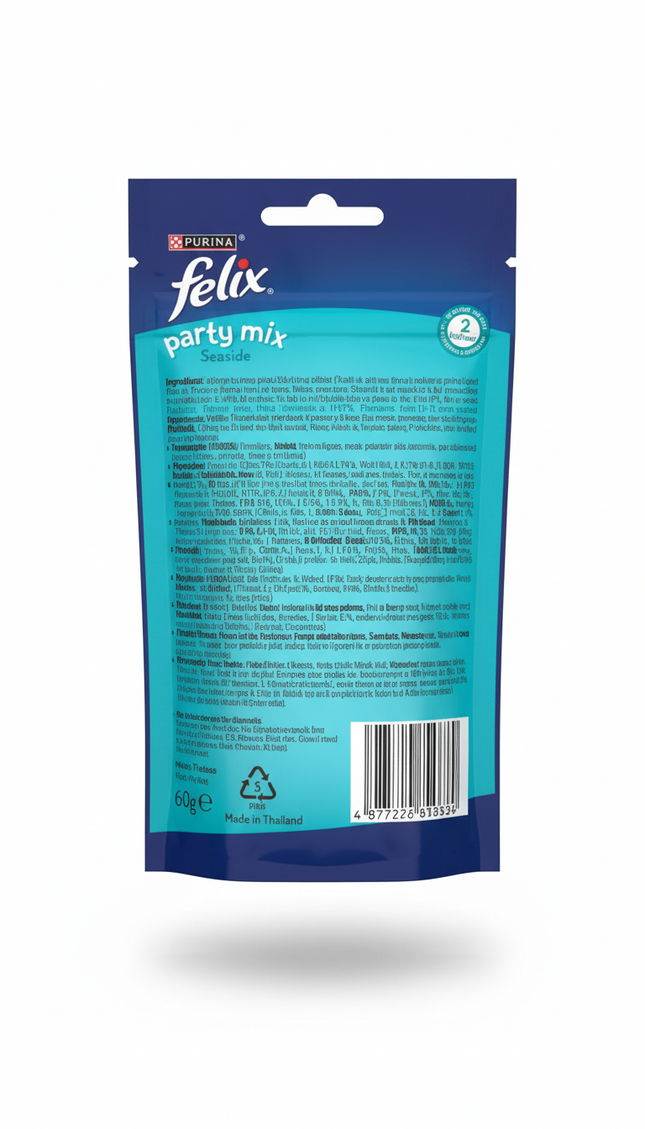 Purina Felix Party Mix Seaside with Salmon Pollock and Trout 60 g Snacks Treats for Cats