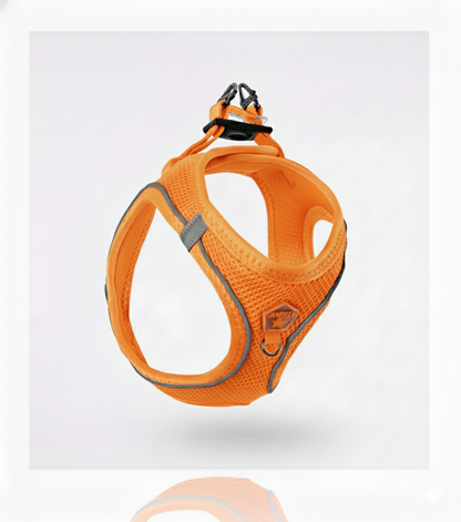 Pawstar Large Orange Air Mesh Dog Harness Neck 42-54 cm And Waist 48 - 54 cm
