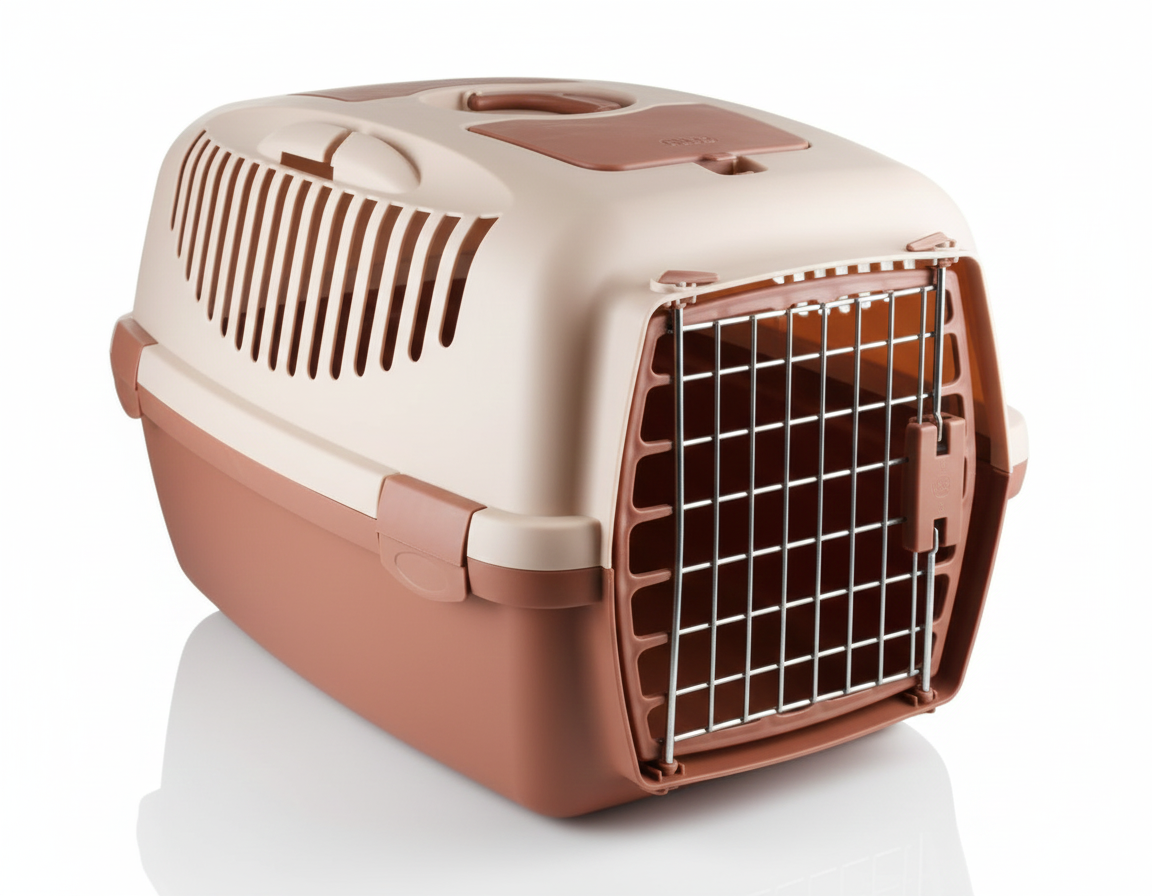 Stefanplast Gulliver 3 Beige &amp; Brown Carrier Crate 61x40x38cm for Pets 10-12kg 1 pcs