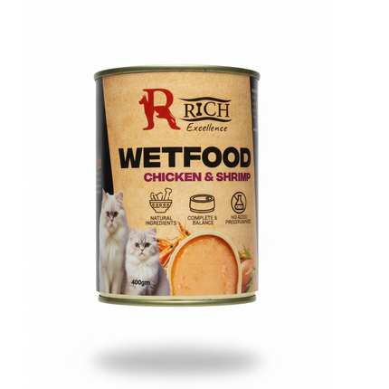 Rich excellence wet food cat flavor chicken and shrimp 400 gm