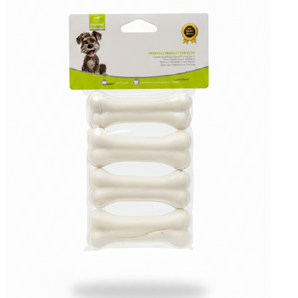 Nunbell Rubber Bones Chew Toy 4 Pc 3 Inch
