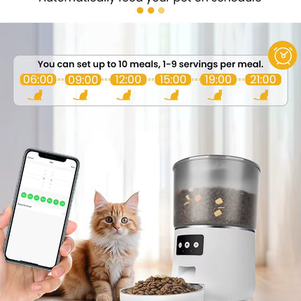 Automatic Cat Feeder Wifi Pet Dog Food Dispenser Black