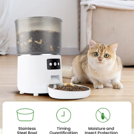 Automatic Cat Feeder Wifi Pet Dog Food Dispenser Black