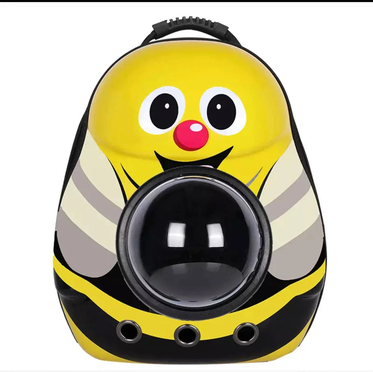 Yabe Pet Carrier Backpack With Window white with Black and Yellow