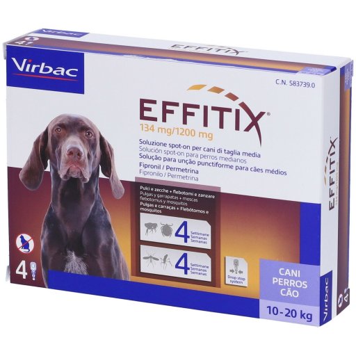 Virbac Effitix Spot On Flea Solution for Medium Dogs 10 to 20 kg 1 pcs