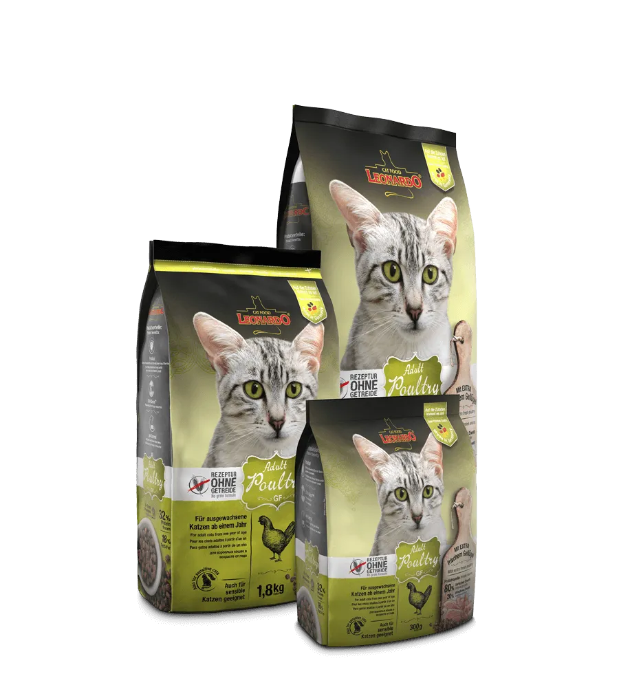 Leonardo Dry Food with Poultry for Sensitive and Adult Cats 300 gr