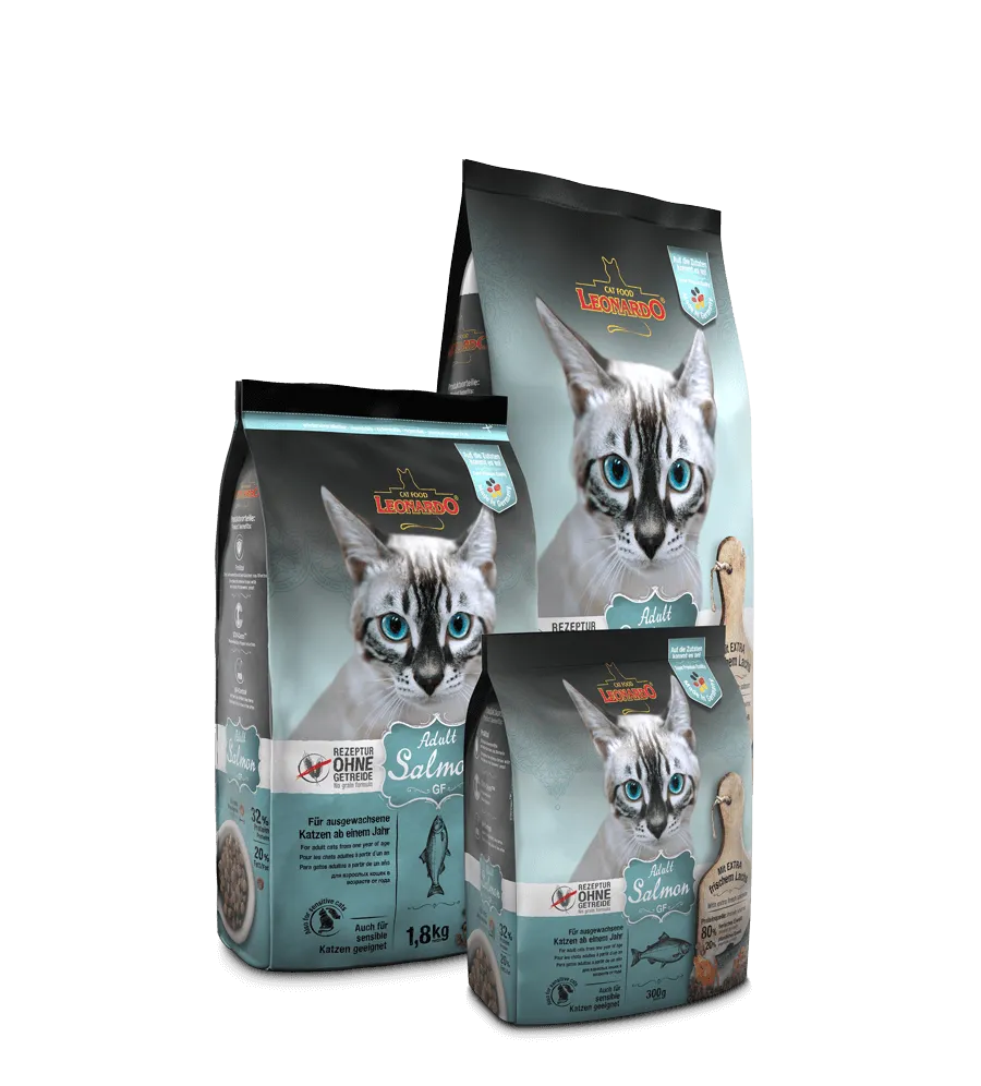 Leonardo Dry Food with Salmon for Sensitive and Adult Cats 300 gr