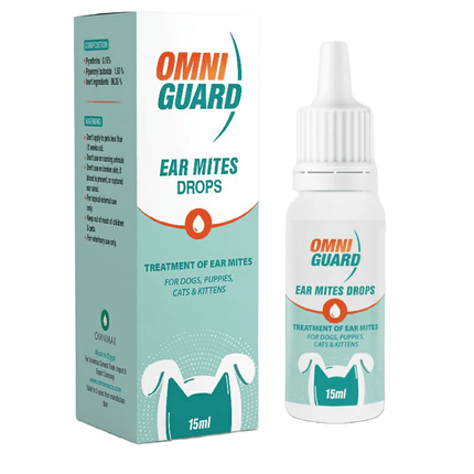 قطرات أومني جارد لعلاج عث الأذن 15 مل