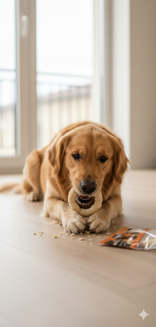 Orgo Large White Donut Shaped Rawhide Dog Chew Treats 2 per pack