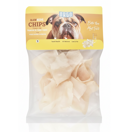 Orgo Small Chip Shaped Rawhide Dog Chew Treats 16 per pack - Ziggy Pupps
