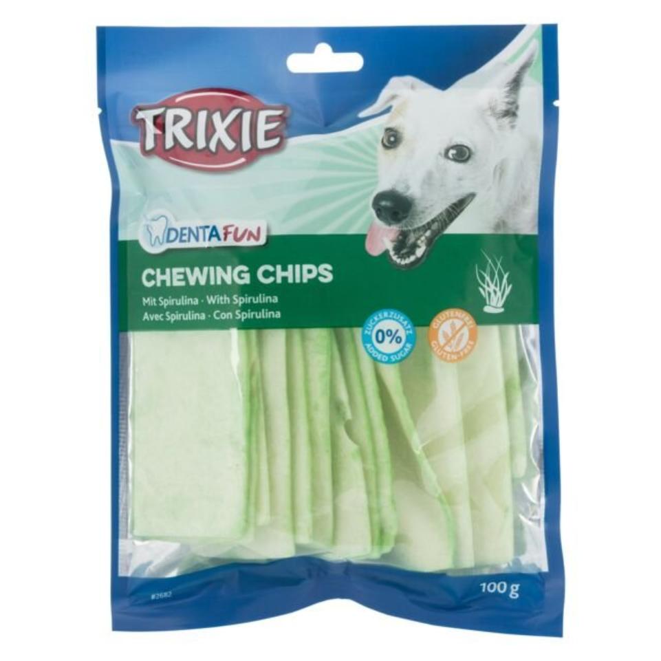 Trixie Denta Fun Chewing Chip Dog Treats with Spirulina 50 gr