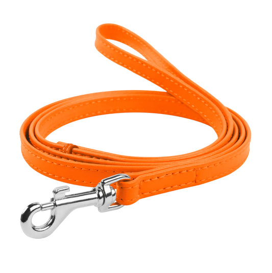 WAUDOG Glamour small to Large Orange Dog Leash 122 in 1.8 cm