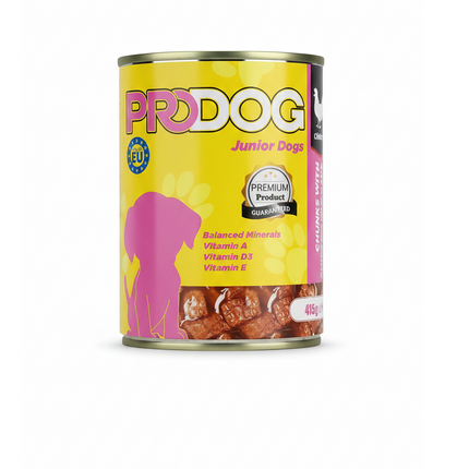 Pro Dog Puppy Chunks with Chicken in Gravy Complete Wet Food for Puppies 415g - Ziggy Pupps
