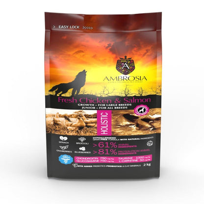 Ambrosia Dry Food with Chicken and Salmon for Junior 2 kg