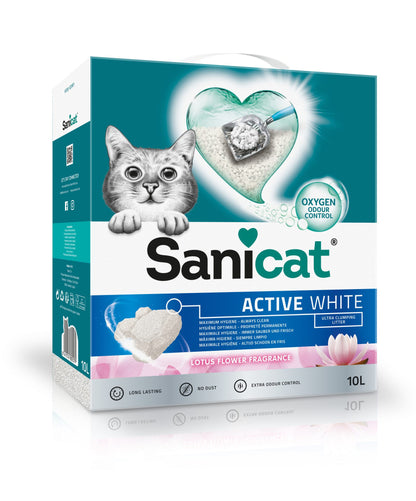 Sanicat White Bentonite Ultra Clumping Cat Litter Lotus Flower Scent 6 L