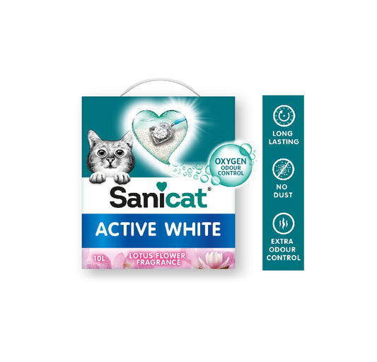 Sanicat White Bentonite Ultra Clumping Cat Litter Lotus Flower Scent 6 L