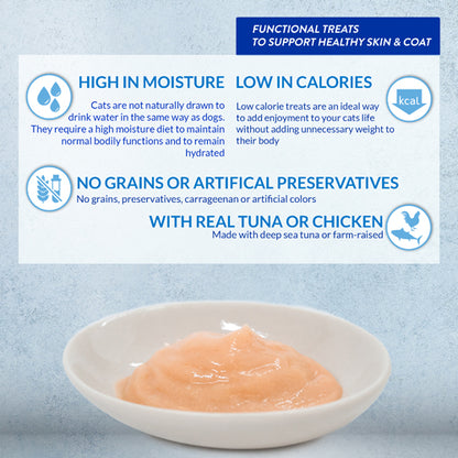 Inaba Churu Skin and Coat Creamy Chicken &amp; Scallop Cat Treats 4 in 14 gr