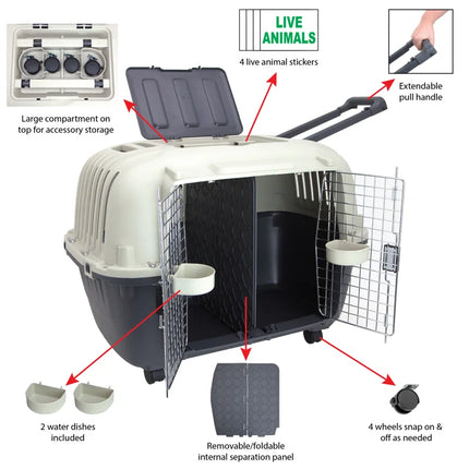 Sportpet Large Double Wire 2-Door Plastic Kennel