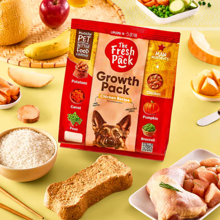 The Fresh Pack Growth Pack Frozen Bone Chicken Food for Puppies Dogs 5pcs 1500 gr