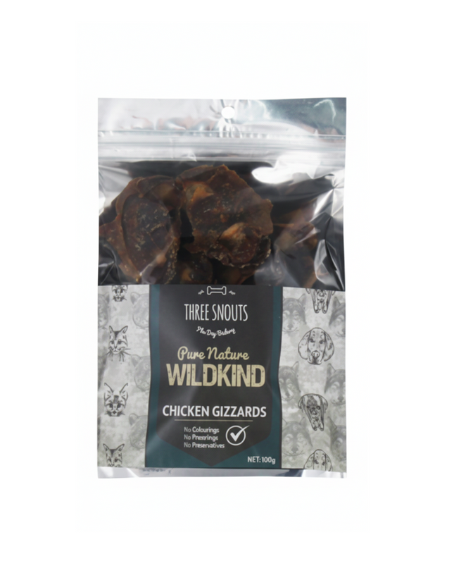 Three Snouts Chicken Gizzard Dog Treats 100 gr