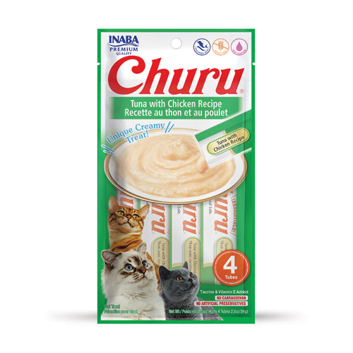 Inaba Churu Creamy Cat Treats with Tuna & Chicken 4 in 14 gr
