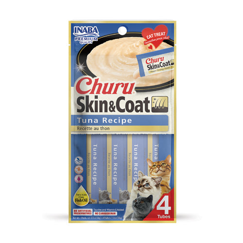 Inaba Churu Skin &amp; Coat Creamy Cat Treat Paste with Tuna 4 in 14 gr