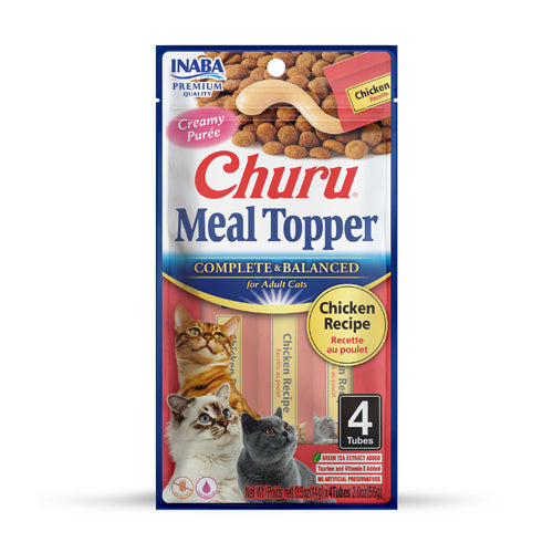 Inaba Churu Creamy Puree Meal Toppers with Chicken for Adult Cats