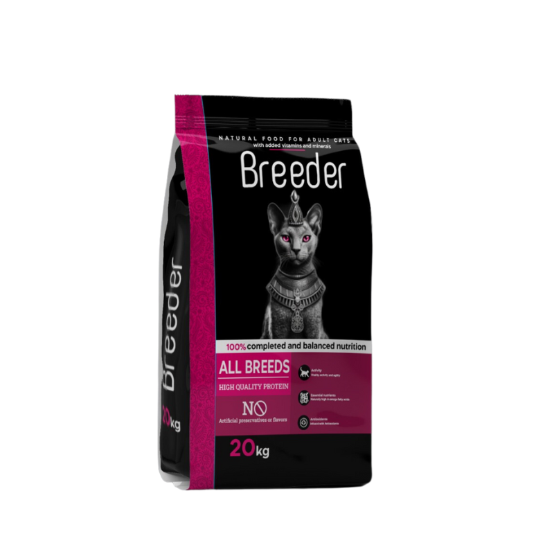 Breeder Natural dry Food For Adult Cat 20Kg