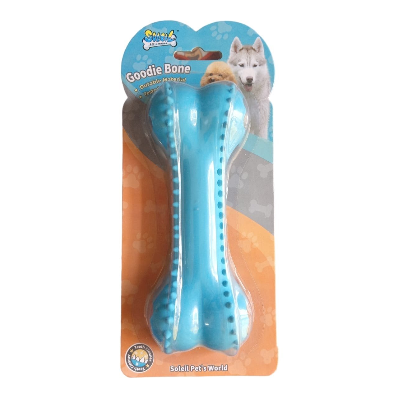 Soleil Light Blue Bone Shaped Dog Chew Toy