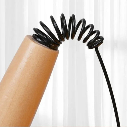 Interactive Feather Teaser Wand Cat Toy with Wooden Handle