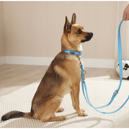 Zoofari Adjustable Dog Leash and Collar Set Light Blue Multi-Way Training Leash Small