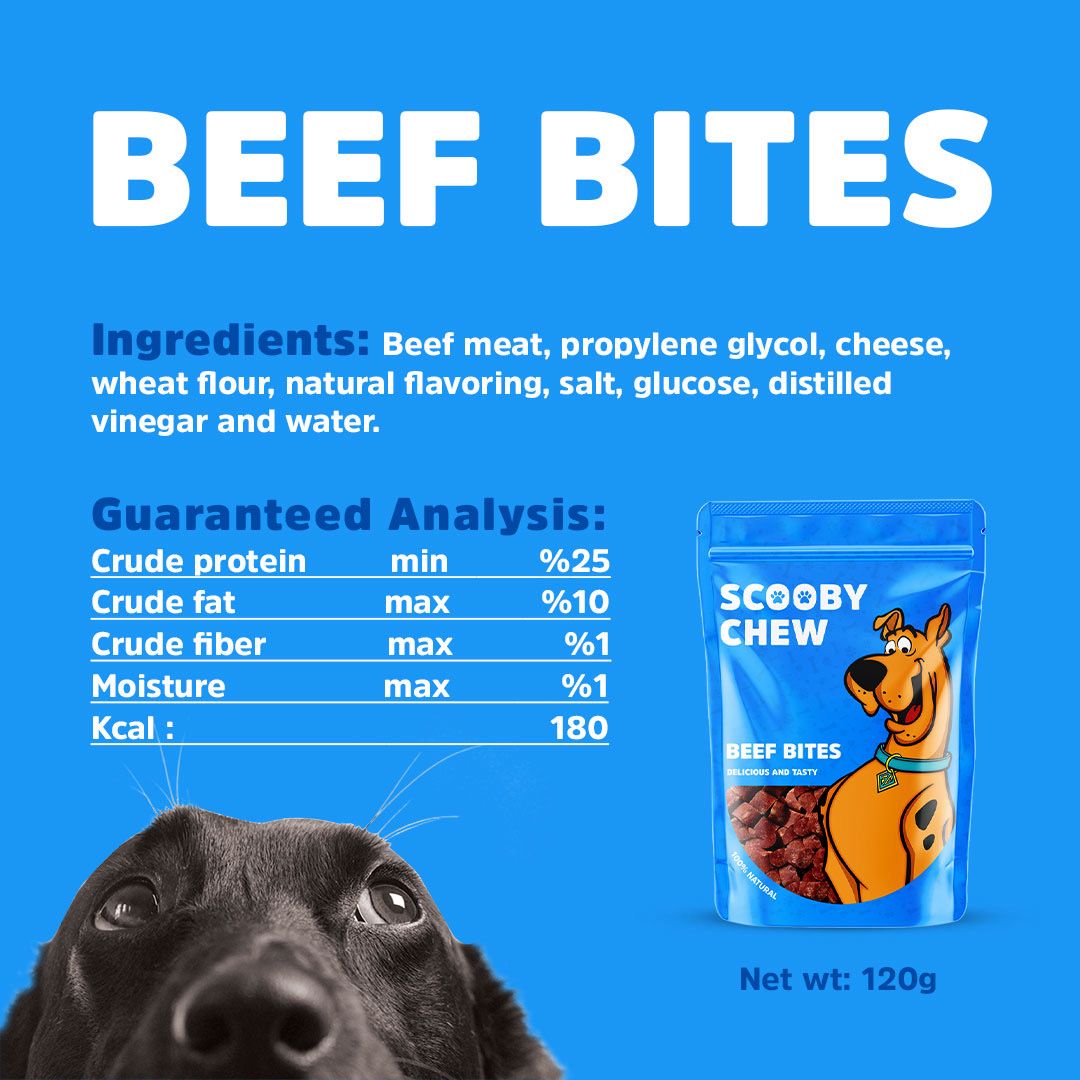 Scooby Chew Beef Bite Dog Treats 120 gr