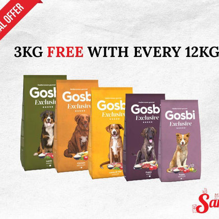 Gosbi Exclusive Dry Food with Lamb and Fish for Junior Dogs 3KG FREE WITH EVERY 12KG