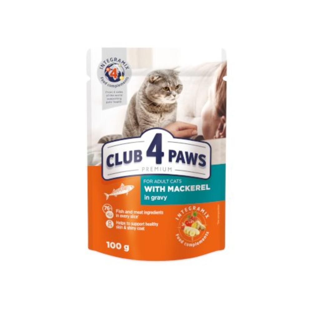 Club 4 Paws Wet Food with Mackerel in Jelly for Adult Cats 100 gr