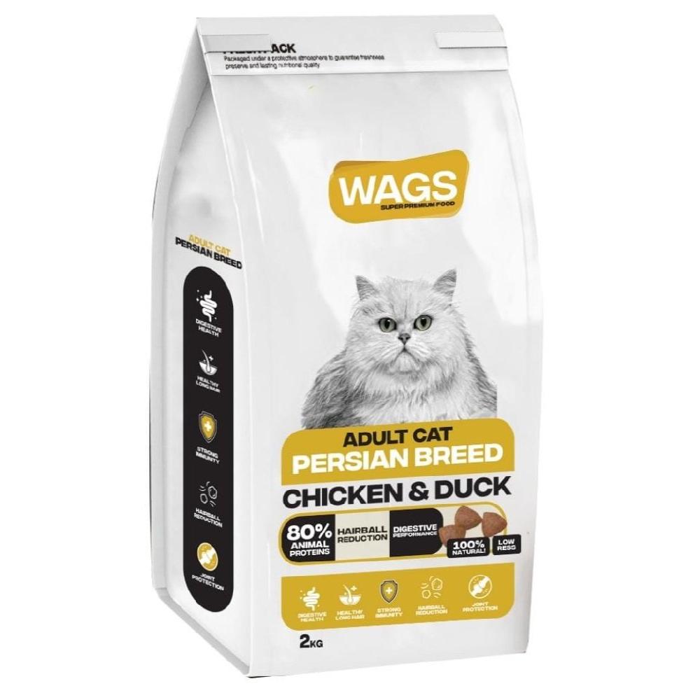 WAGS Dry food For Persian adult Cat with chicken and duck 2 kg