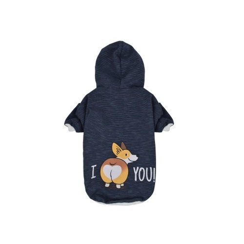 Pawstar 2X Large blue Printed Dog Hoodie T-Shirt