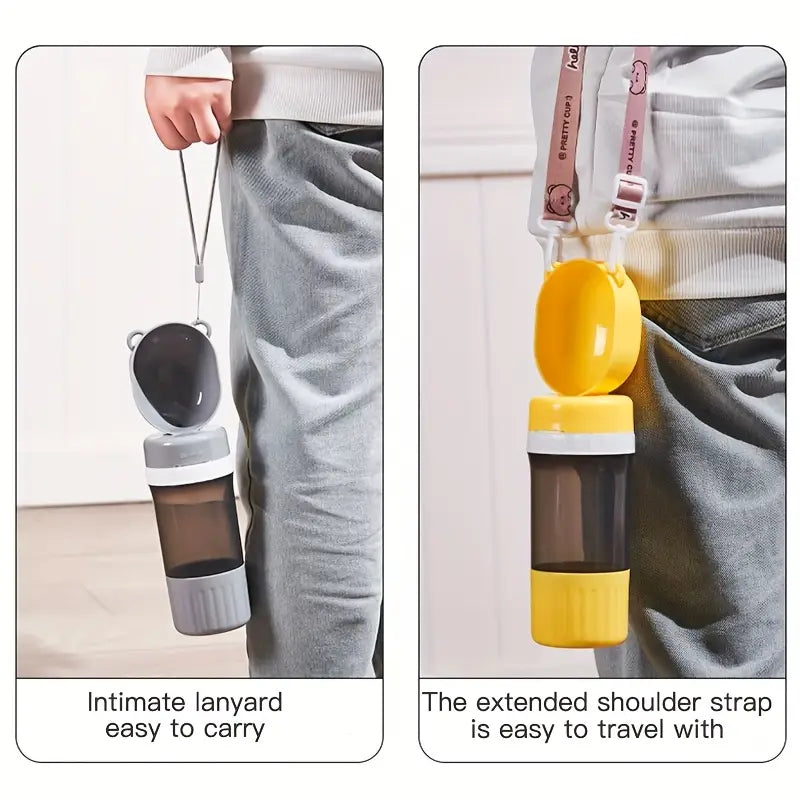 Portable pet water bottle and food container 400 ml