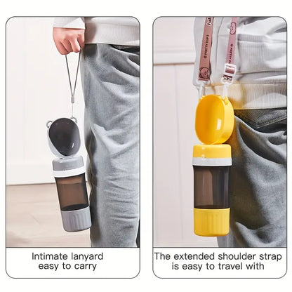 Portable pet water bottle and food container 400 ml