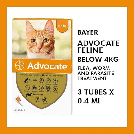 Advocate Cat Advocate Spot On Solution for Small Cats Up to 4kg 0.4 ml