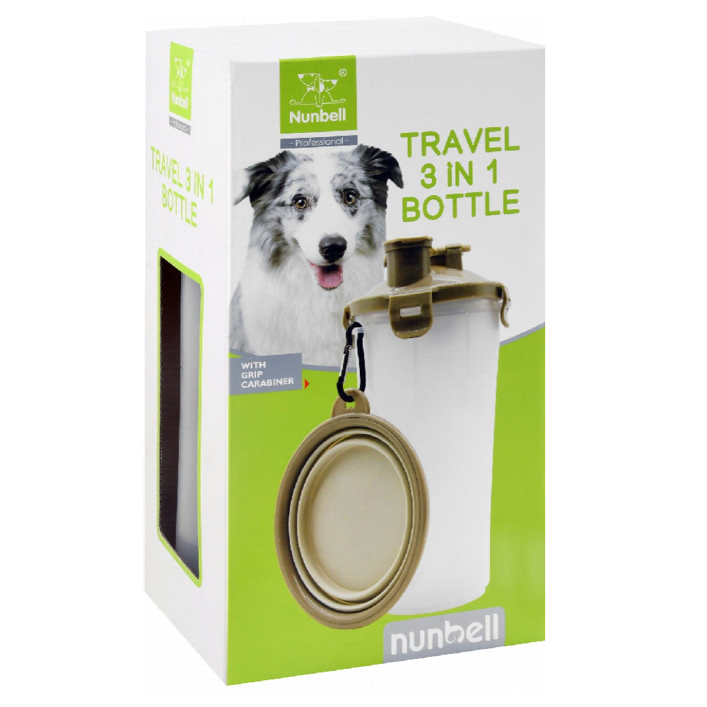 Nunbell 3in1 Pet Food and Water Travel Bottle