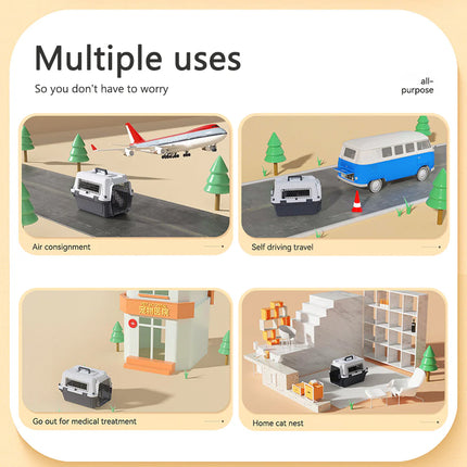 Pet Carrier Crate Black and Gray XXL 1.25 mm