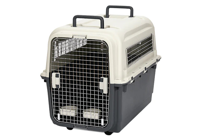 صندوق نقل الحيوانات الأليفة Skudo باللونين الأسود والرمادي XL