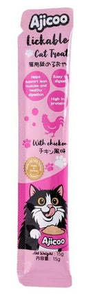 Ajicoo cat Ajicoo Lickable Cat Treat  Creamy Puree with Chicken Flavor 150g Pack 10 pieces