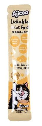 Ajicoo cat Ajicoo Lickable Cat Treat  Creamy Puree with Salmon Flavor 150g Pack 10 pieces