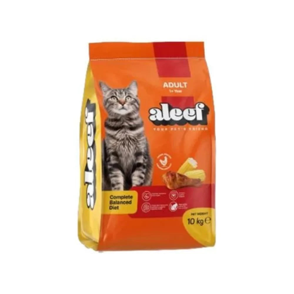 Aleef Dry Food with Chicken and Corn for Adult Cats 10 kg