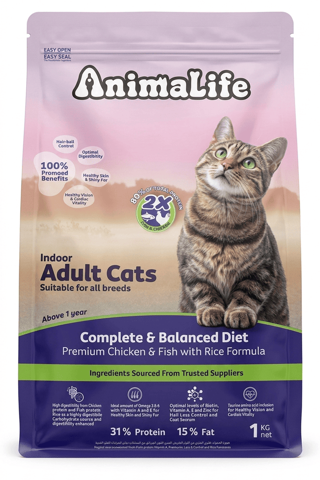 Animalife Cat Animalife Indoor Adult Cat Food Chicken And Fish 1 kg