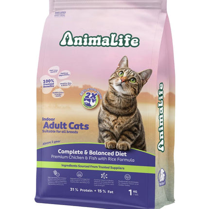 Animalife Cat Animalife Indoor Adult Cat Food Chicken And Fish 1 kg